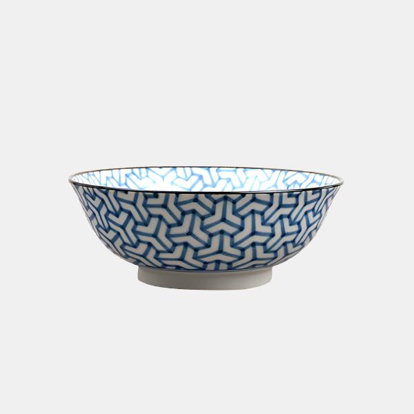 Bowl 19cm Indigo Ikat Herringbone Design V637-C6425D