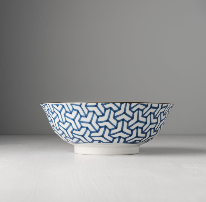 Bowl 19cm Indigo Ikat Herringbone Design V637-C6425D