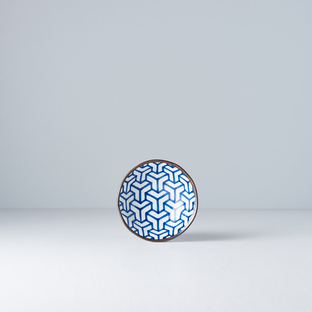 Sauce Dish 11cm Indigo Ikat Herringbone Design V637-C6427D