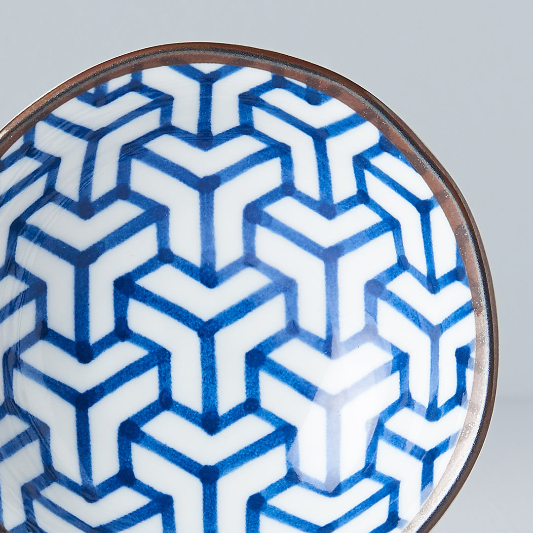 Sauce Dish 11cm Indigo Ikat Herringbone Design V637-C6427D