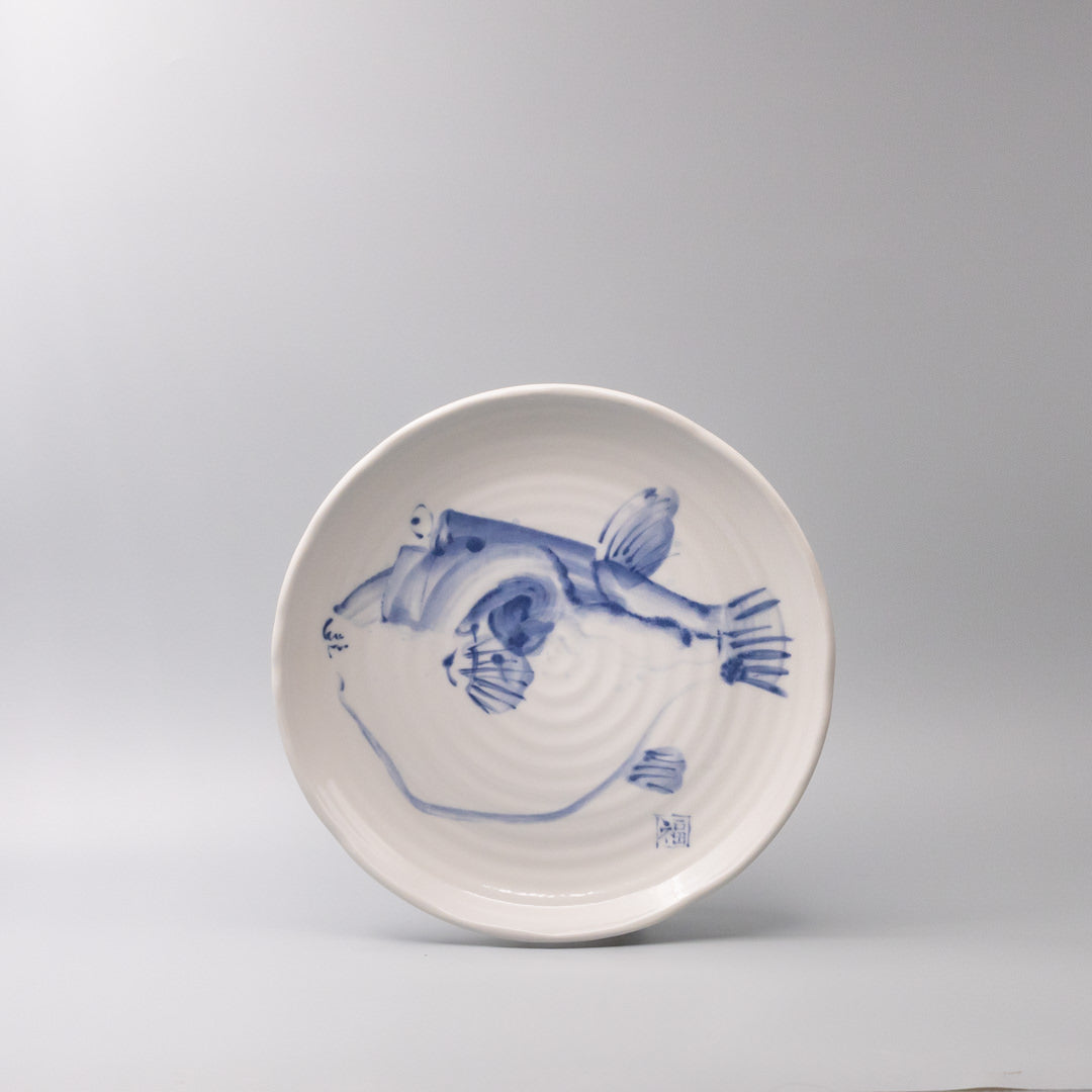 Serving Platter 29cm Fugu Design V637-C6438