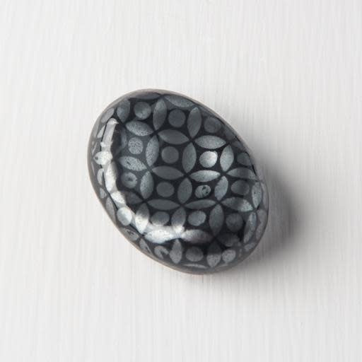 Chopstick Rest Pebble Cloissone Black Glaze V637-C6602