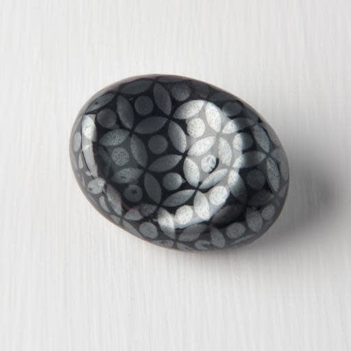 Chopstick Rest Pebble Cloissone Black Glaze V637-C6602