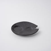 Plate Dimpled 15cm Craft Black Glaze V637-C6923