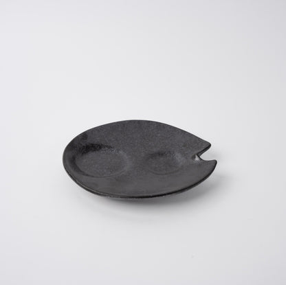 Plate Dimpled 15cm Craft Black Glaze V637-C6923