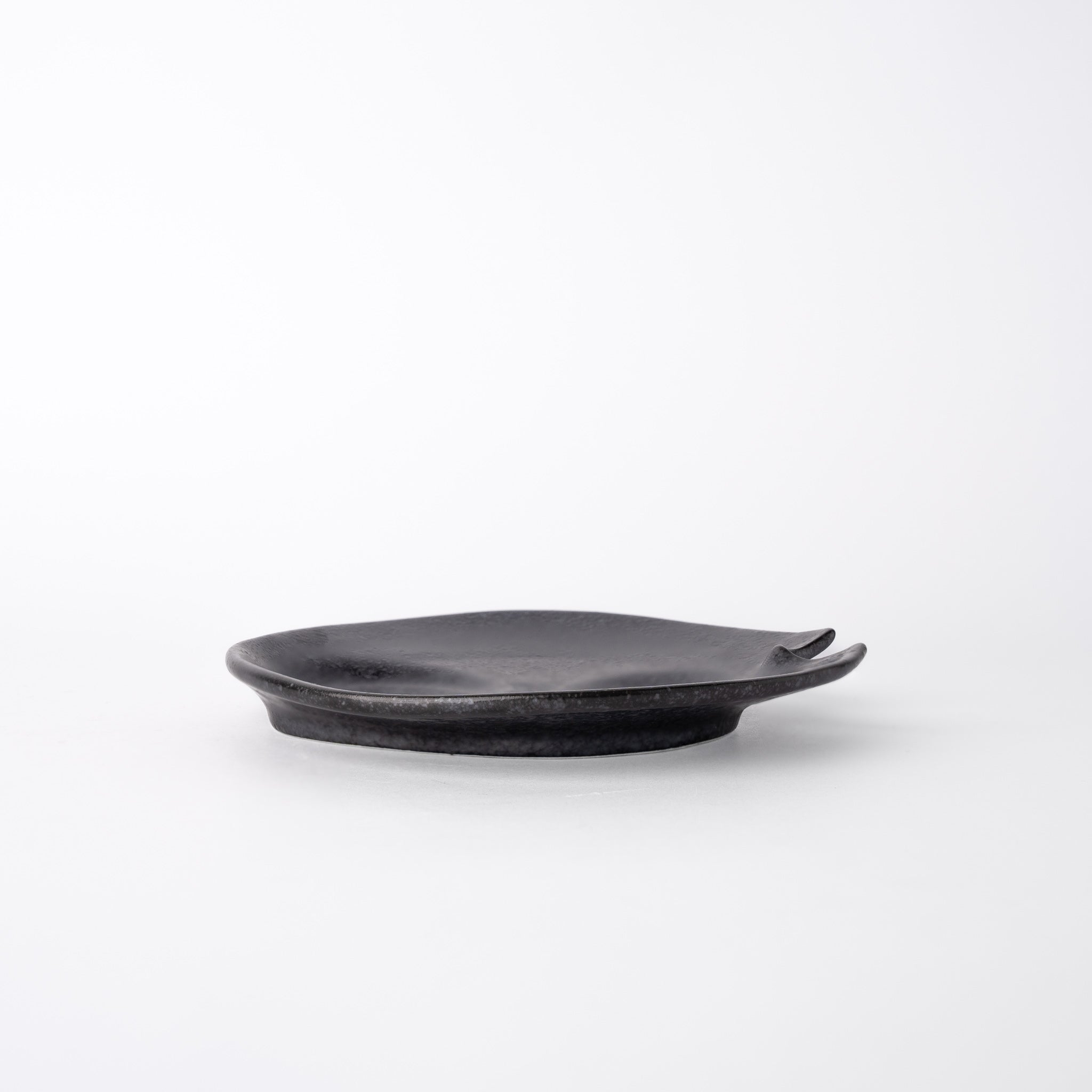 Plate Dimpled 15cm Craft Black Glaze V637-C6923