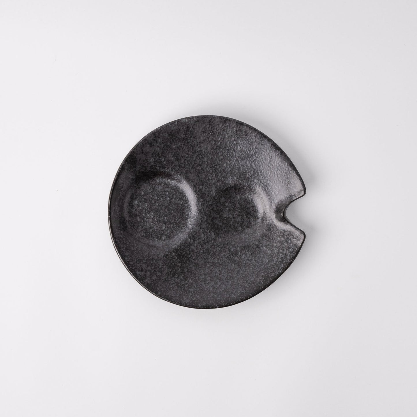 Plate Dimpled 15cm Craft Black Glaze V637-C6923