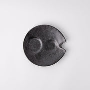 Plate Dimpled 15cm Craft Black Glaze V637-C6923