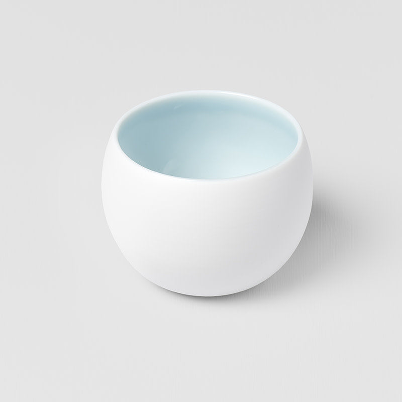 Cup Shochu 8.5cm Matte White & Light Blue Glaze V637-C6930