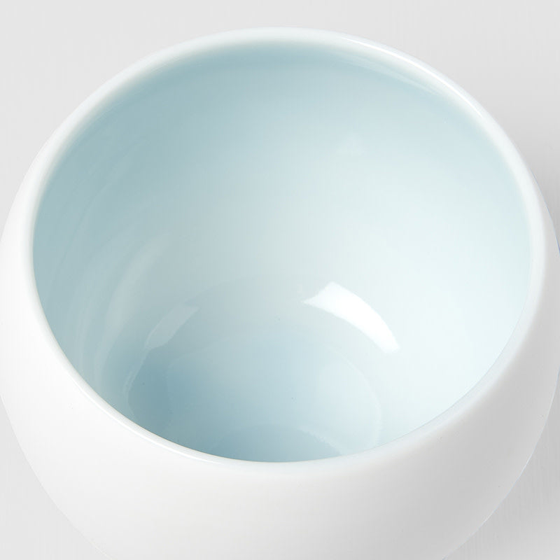 Cup Shochu 8.5cm Matte White & Light Blue Glaze V637-C6930