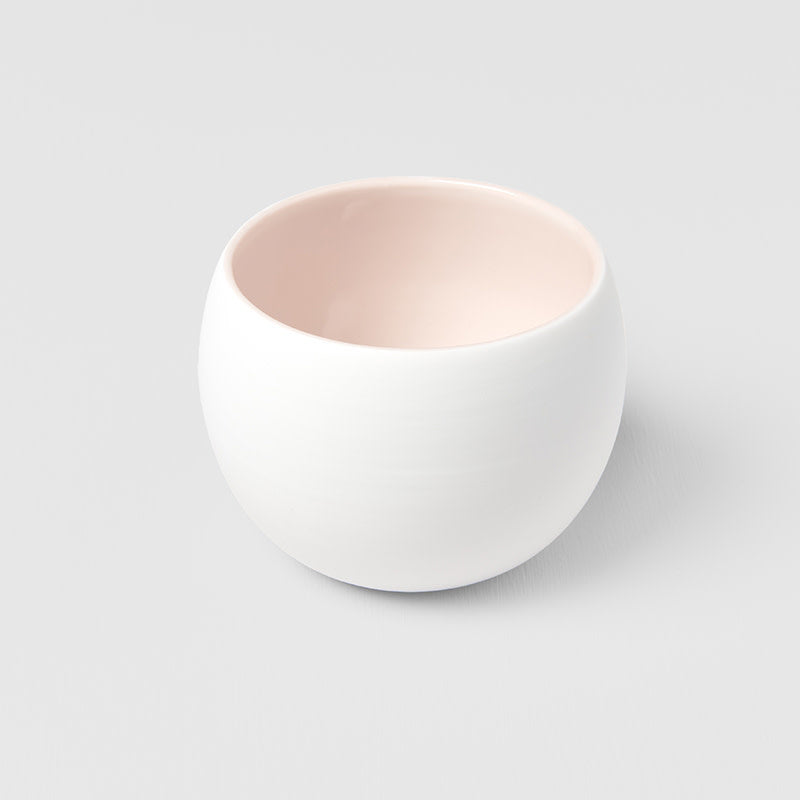 Cup Shochu 8.5cm Matte White & Light Pink Glaze V637-C6931