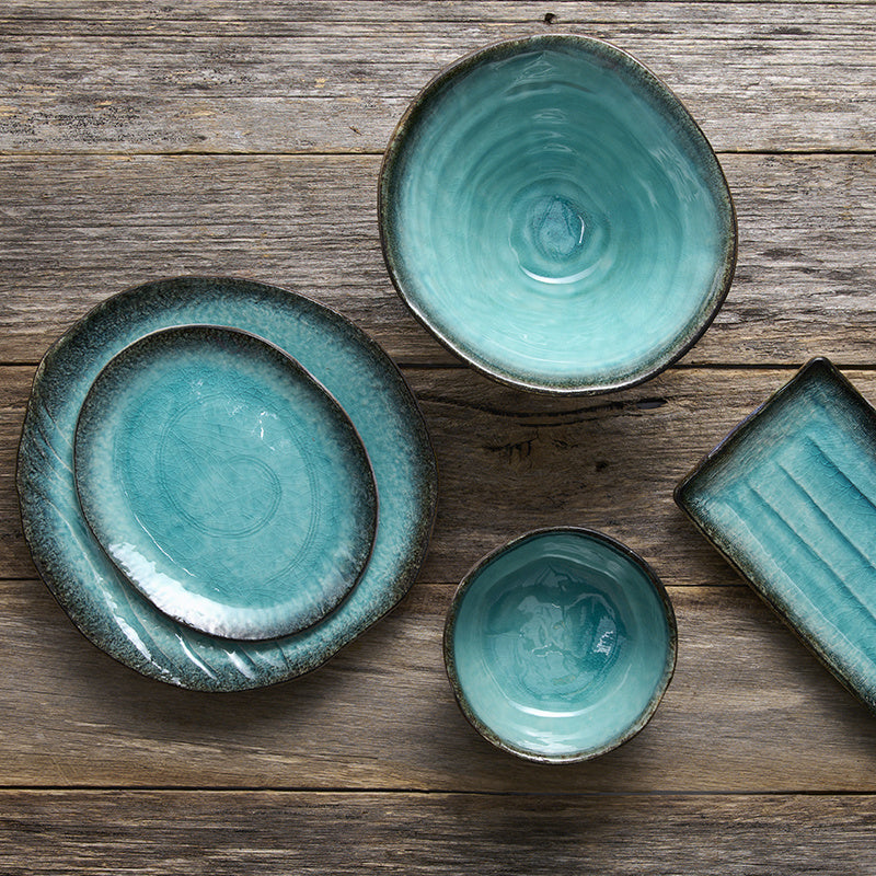 Bowl Oval 17cm Sky Blue Glaze V637-C7016