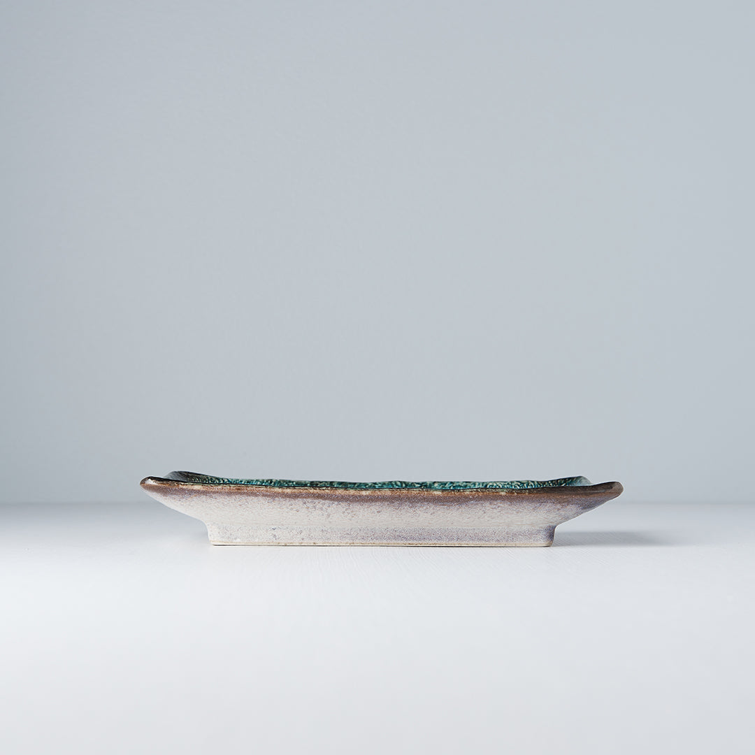 Plate Rectangular 21.5x13.5cm Sky Blue Glaze V637-C7018
