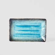 Plate Rectangular 21.5x13.5cm Sky Blue Glaze V637-C7018