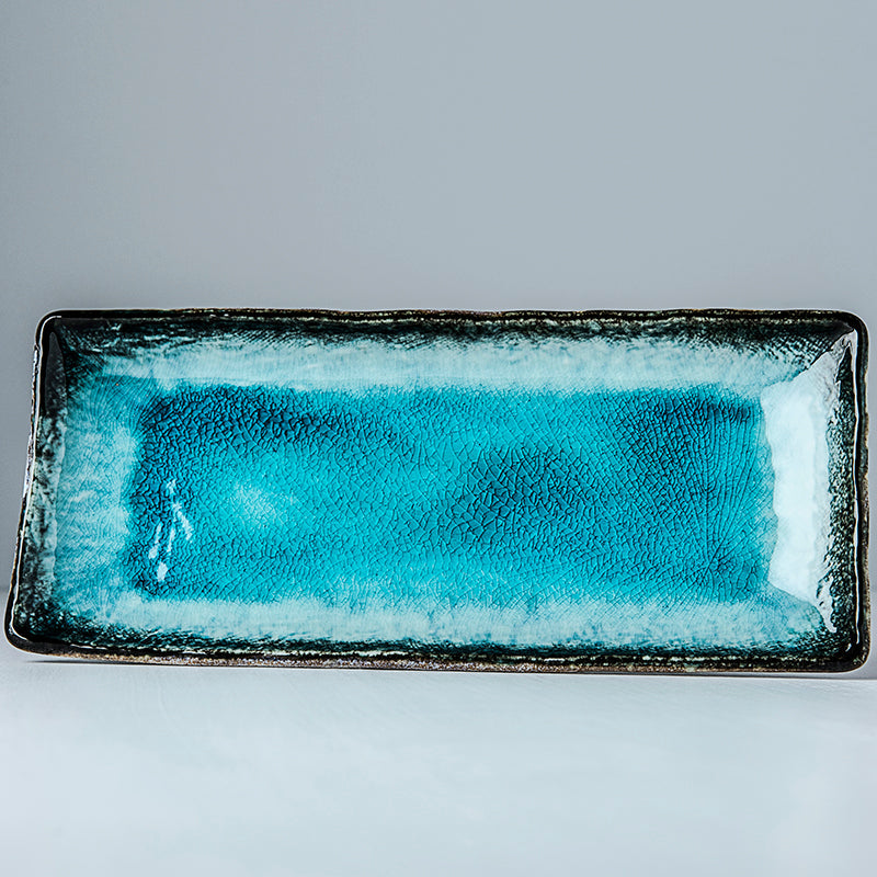 Plate Rectangular 28.5x 12cm Sky Blue Glaze V637-C7019