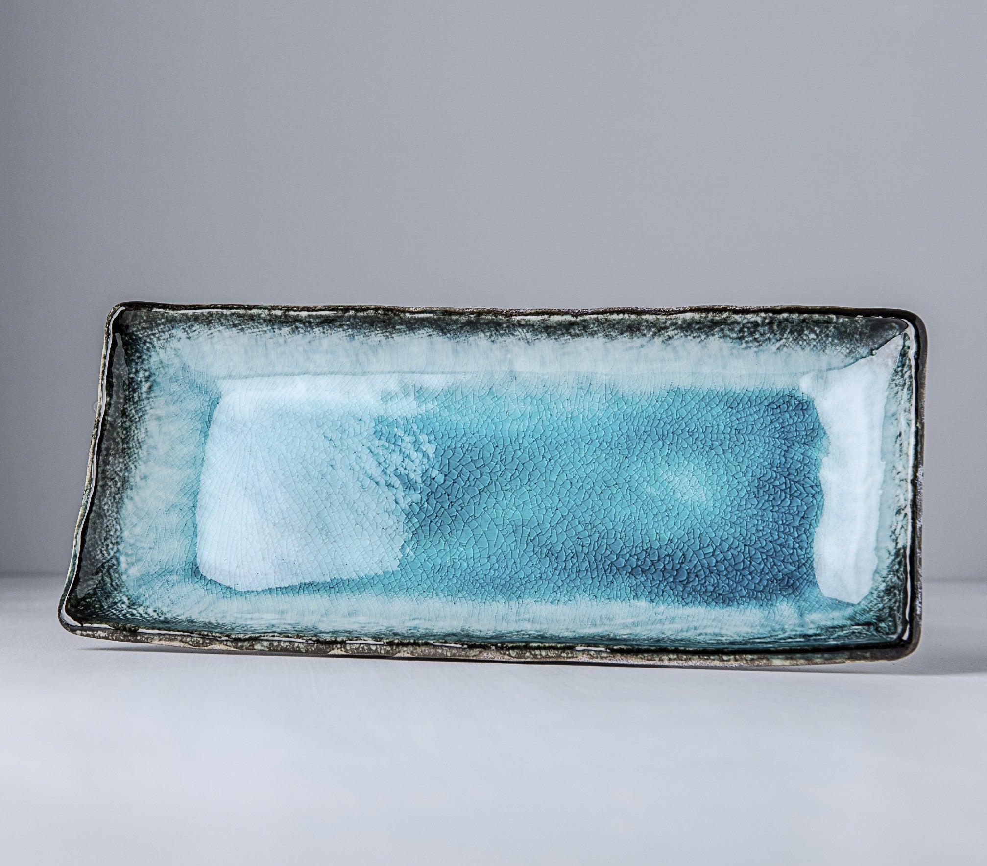 Plate Rectangular 28.5x 12cm Sky Blue Glaze V637-C7019