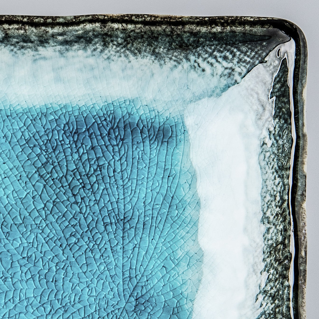 Plate Rectangular 28.5x 12cm Sky Blue Glaze V637-C7019