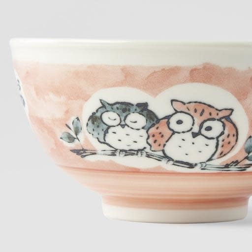 Bowl Kids 16cm Owl Peach Design V637-C7145P