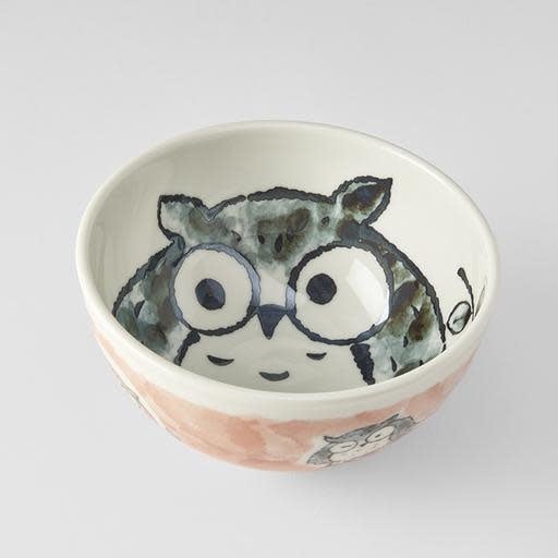 Bowl Kids 16cm Owl Peach Design V637-C7145P