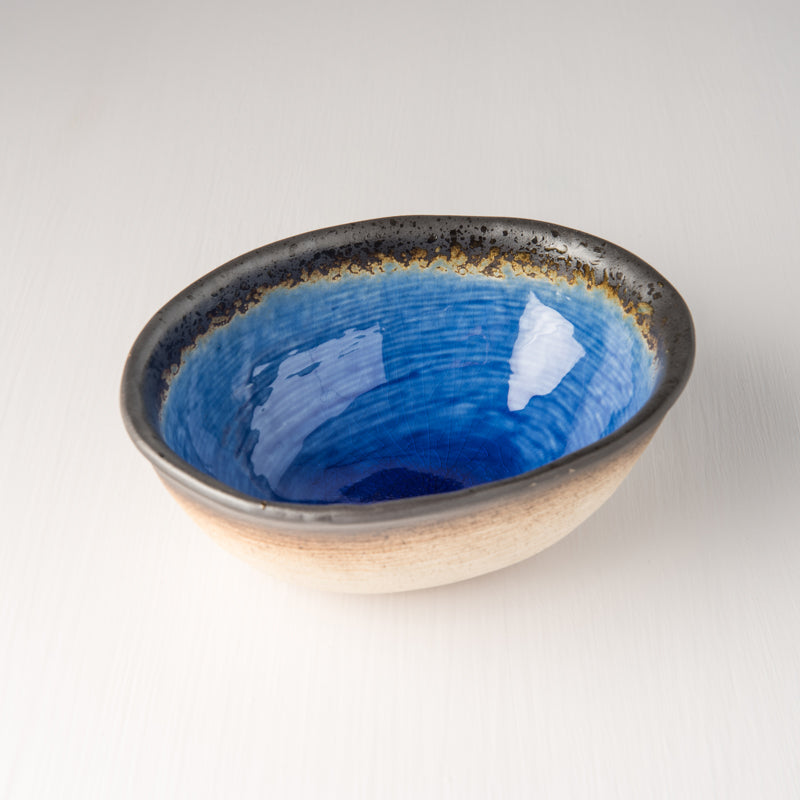 Bowl Oval 17x13cm Cobalt Blue Glaze V637-C7163