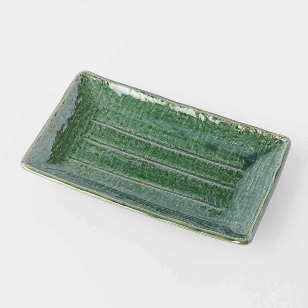 Sushi Plate 21cm Oribe Green Glaze V637-C7168