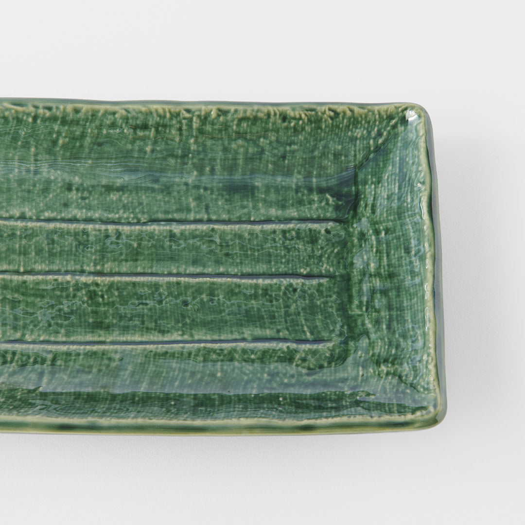Sushi Plate 21cm Oribe Green Glaze V637-C7168