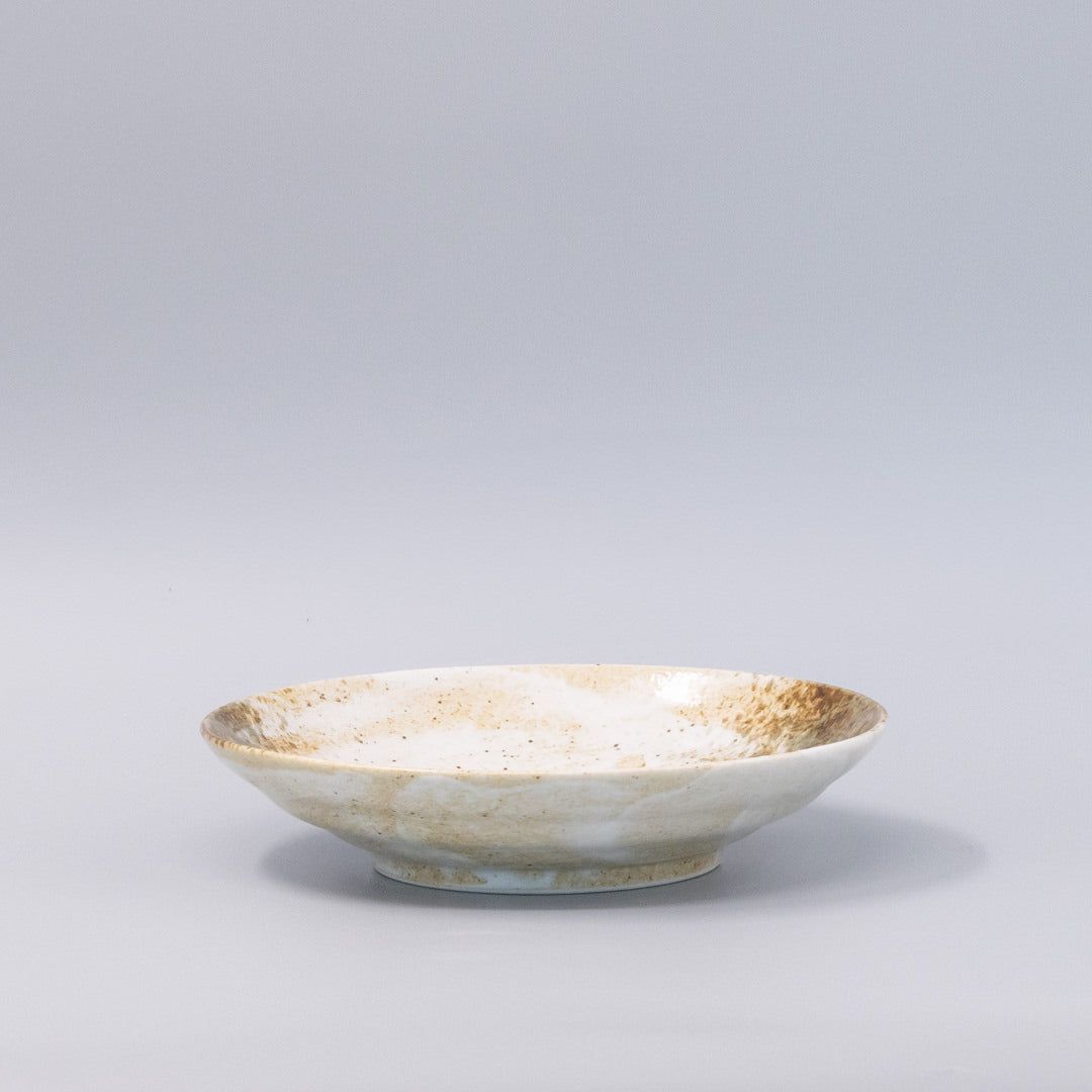 Pasta Bowl Flat Base 22.5cm Snow Bamboo Glaze V637-C7306