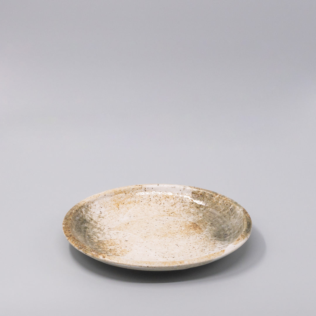 Plate Thick Edge 25cm Snow Bamboo Glaze V637-C7310