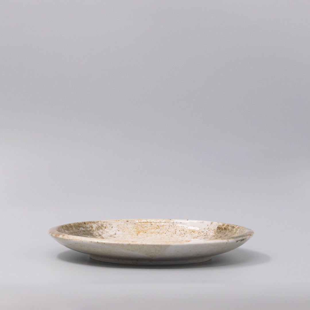 Plate Thick Edge 25cm Snow Bamboo Glaze V637-C7310