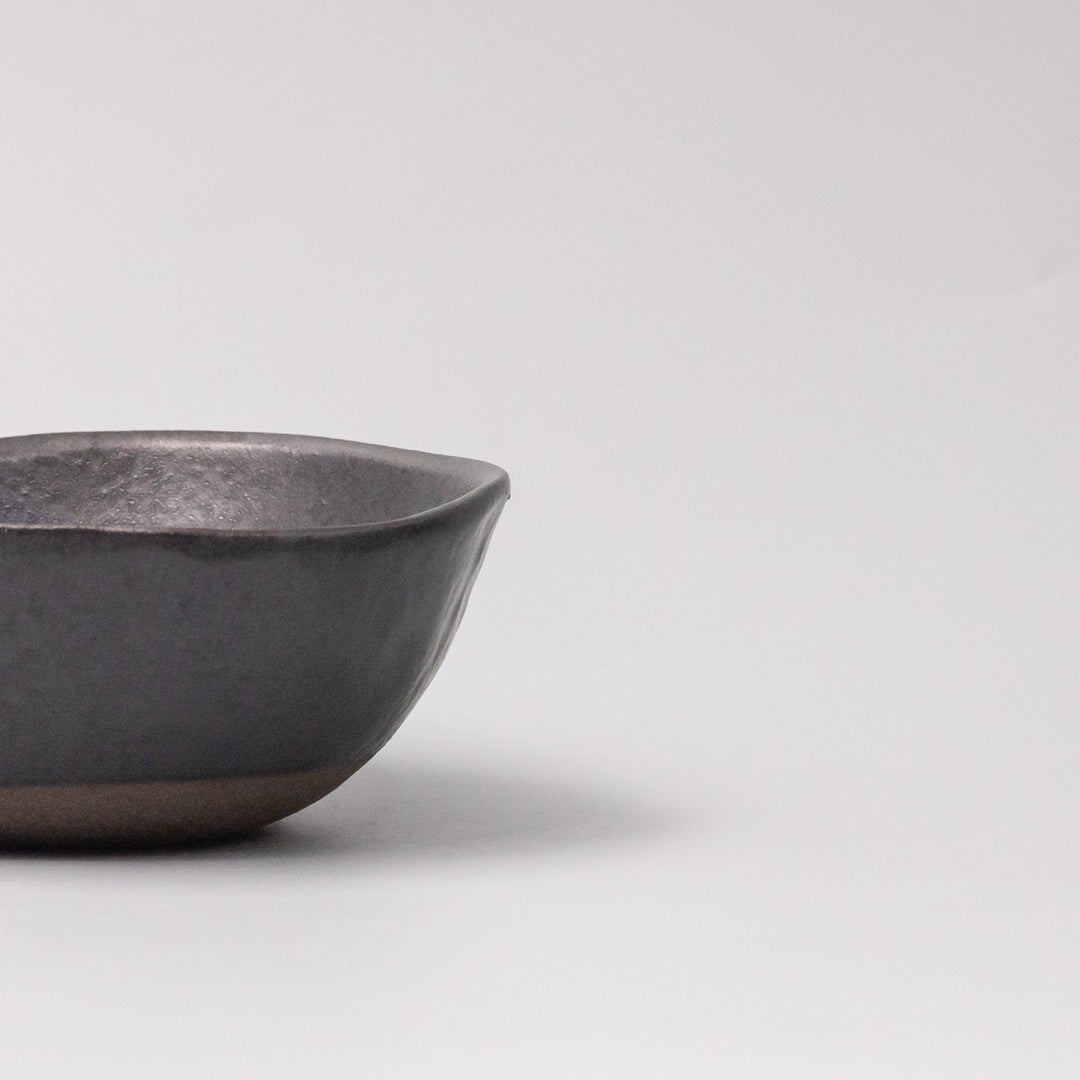 Lopsided Bowl 11.5cm Black Glaze V637-C7484