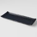 Plate Ibushi Rectangular 26.5cm Black Glaze V637-C7504