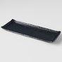Plate Ibushi Rectangular 26.5cm Black Glaze V637-C7504