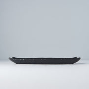 Plate Ibushi Rectangular 26.5cm Black Glaze V637-C7504