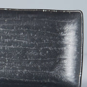Plate Ibushi Rectangular 26.5cm Black Glaze V637-C7504