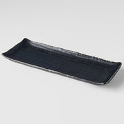 Plate Ibushi Rectangular 26.5cm Black Glaze V637-C7504