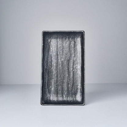 Plate Ibushi Rectangular 22cm Black Glaze V637-C7505