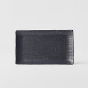 Plate Ibushi Rectangular 22cm Black Glaze V637-C7505
