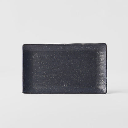 Plate Ibushi Rectangular 22cm Black Glaze V637-C7505