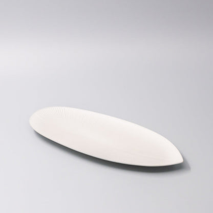 Plate Oval 31.5cm Snow Leaf Glaze V637-C7619