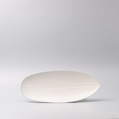 Plate Oval 31.5cm Snow Leaf Glaze V637-C7619
