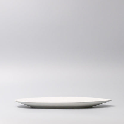 Plate Oval 31.5cm Snow Leaf Glaze V637-C7619
