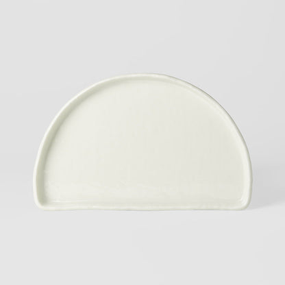 Half Moon Plate 21cm Ivory White Glaze V637-C7626