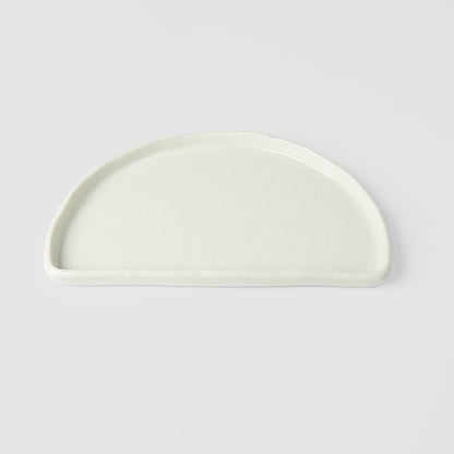 Half Moon Plate 21cm Ivory White Glaze V637-C7626