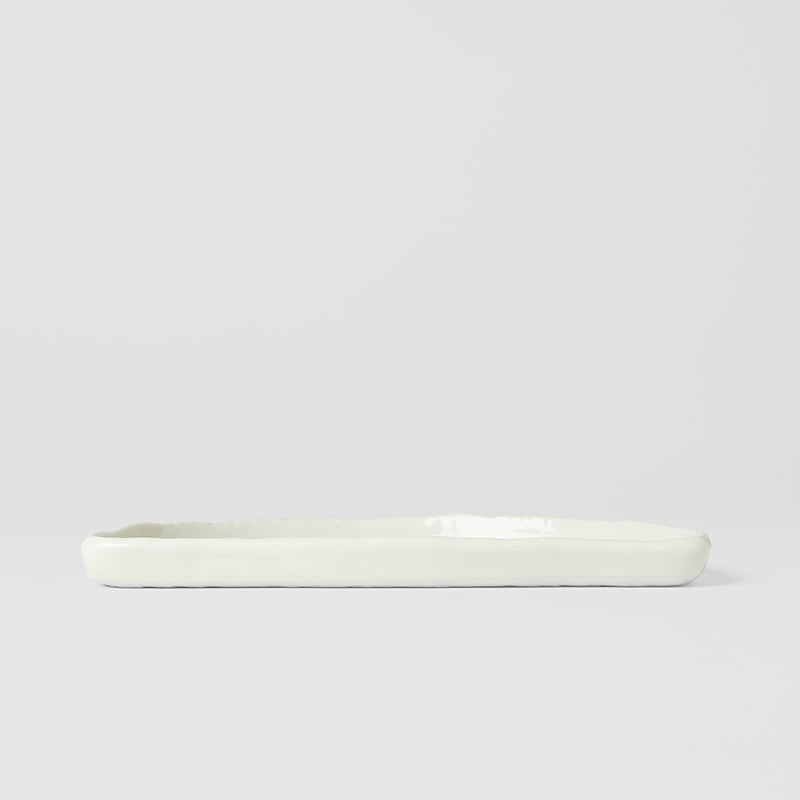 Half Moon Plate 21cm Ivory White Glaze V637-C7626