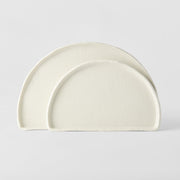 Half Moon Plate 21cm Ivory White Glaze V637-C7626