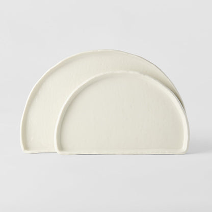 Half Moon Plate 21cm Ivory White Glaze V637-C7626