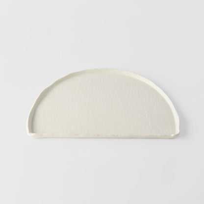 Half Moon Plate 27cm Ivory White Glaze V637-C7627