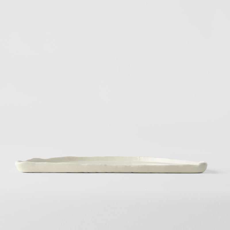 Half Moon Plate 27cm Ivory White Glaze V637-C7627