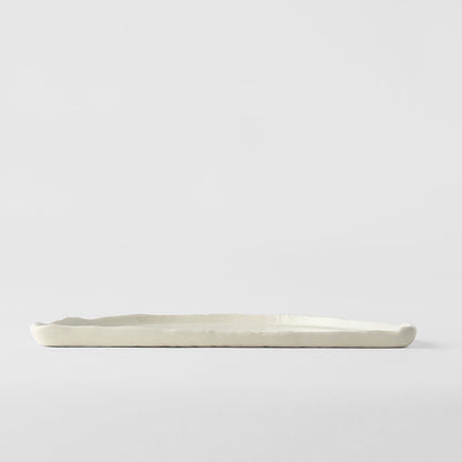 Half Moon Plate 27cm Ivory White Glaze V637-C7627