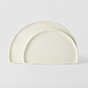 Half Moon Plate 27cm Ivory White Glaze V637-C7627